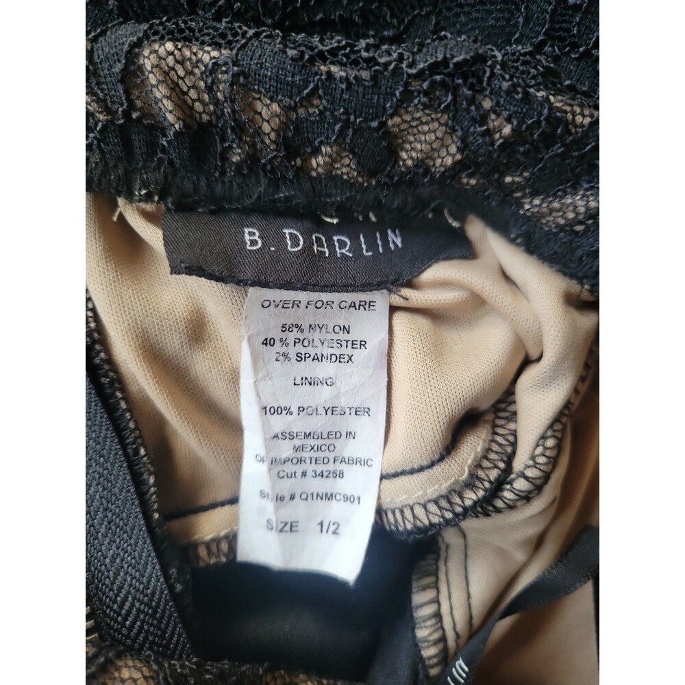 B.Darlin Prom Dress Lace Black Strapless Size 1/2 Maxi Full Length - Picture 12 of 12